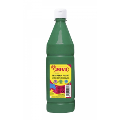 Jovi Tempera Paint Tempera Liquida 1000ml - Base Agua - Lista para Usar - Alto Poder Cubriente - Secado Rapido - Excelente Rendimiento - Facil Aplicacion - Color Verde Oscuro