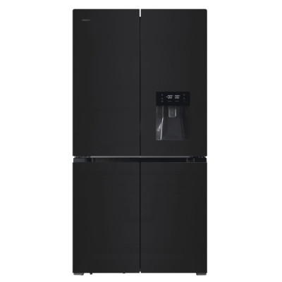 Cecotec Bolero CoolMarket 4D 564 Glass E Frigorifico Americano 4 Puertas - 564L - Total Nofrost - Dispensador de Agua - Congelacion Ultrarapida - Frio Envolvente - Clase E - 183x91cm - Color Negro
