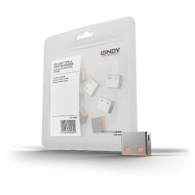 10 USB PORT LOCKS ORANGE NOKEY