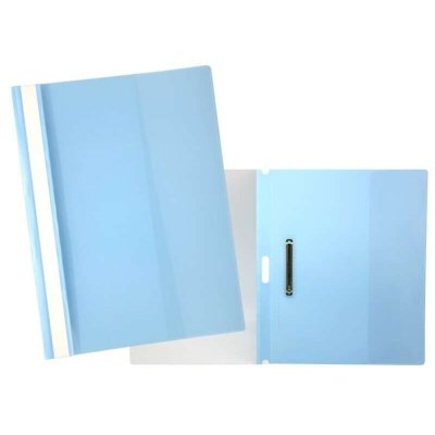 Yes Dossier con Fastener para 30 Hojas A4 - Portada Transparente, Trasera Azul - Fabricado en Polipropileno