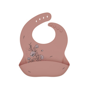Babero Platinum Silicone Flora Blush