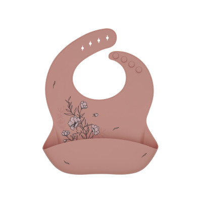 Babero Platinum Silicone Flora Blush