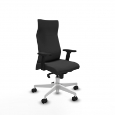 Piqueras y Crespo Albacete direcci?n sincro similpiel gris oscuro brazos 2D base blanca ruedas 65 nailon