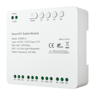 Interruptor WiFi Avatto - 4 Canales | 7V-32V | Modos Inching/Self-locking | Control App