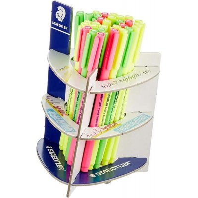 Staedtler Triplus Textsurfer 362 Expositor de 30 Rotuladores Fluorescentes - Trazo 1 - 4mm Aprox - Tinta Base de Agua - Colores Surtidos