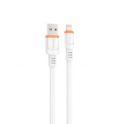 Cable qcharx rome usb a lightning 3a - 1 m - pvc plano blanco