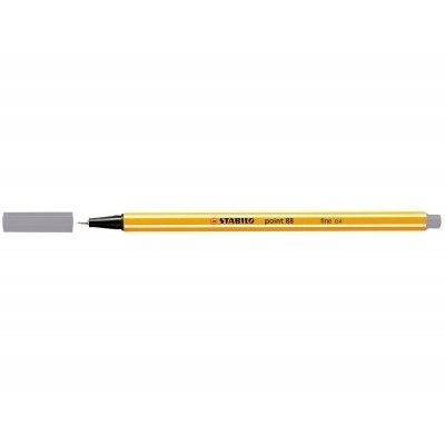 Stabilo Point 88 Rotulador de Punta Fina de Fibra - Trazo de 0.4 mm - Tinta con Base de Agua - Color Gris Oscuro