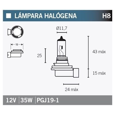 LAMPARA HALOGENA H8 H8