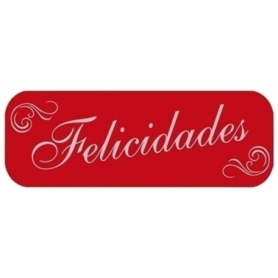 ETIQ.REG. R.250 FELICIDADES ROJO