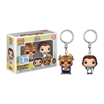 2 llaveros funko pop keychain la bella y la bestia