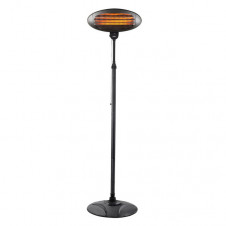 Calefactor Exterior Cuarzo Austral 2000w Negro C/pie 3elem.3pot.ip34 Orientable y giro 360º Regx50,5x50 Cm