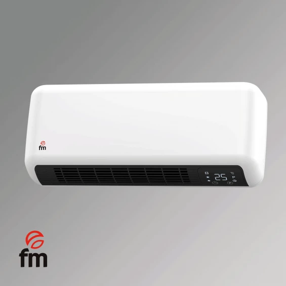 Calefactor cerámico de pared FM TS-20, 2.000 W, IP-22, mando a distancia, blanco