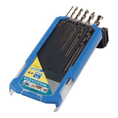 Broca para metal hss cobalto rectificada, ø2-8 mm, juego 6 piezas