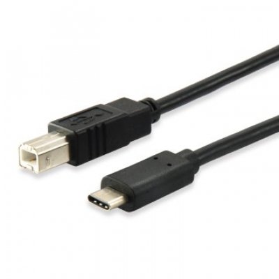 CABLE USB-C a USB-B 2.0 MACHO 1 METRO EQUIP 12888207 (carga 3A) velocidad 480Mb/s