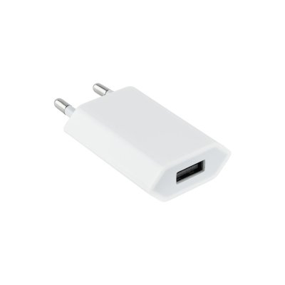MINI CARGADOR USB PARA IPOD IPHONE,5V-1A, BLANCO