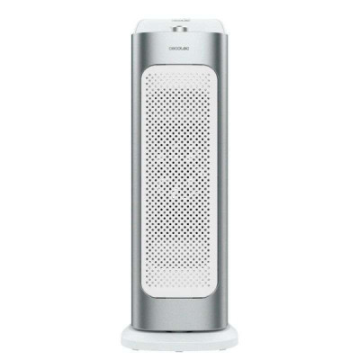 Cecotec ReadyWarm 6700 Ceramic Sky Calefactor Ceramico de Torre - Potencia de 2000W - Control Remoto - Pantalla LED - 3 Modos de Calor - Oscilante - Temporizador 24H - Seguridad Triple - Color Gris