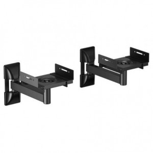 Pareja de soportes de pared para altavoces Aisens SPK05U-421, hasta 25 kg, giro ±180°, incl. ±10°, negro