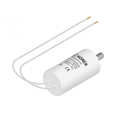 Condensador MOTOR 12uF 450Vac CABLES + M8 Medidas 40x70mm KONEK