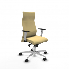 Piqueras y Crespo Albacete direcci?n sincro similpiel crema brazos 1D blancos base aluminio ruedas 65 nailon