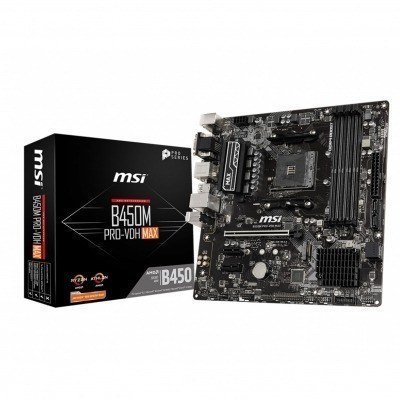 Placa base msi amd b450m pro - vdh max socket am4 - ddr4 x4 - 2666mhz - max 64gb - d - sub - dvi - d - hdmi - matx