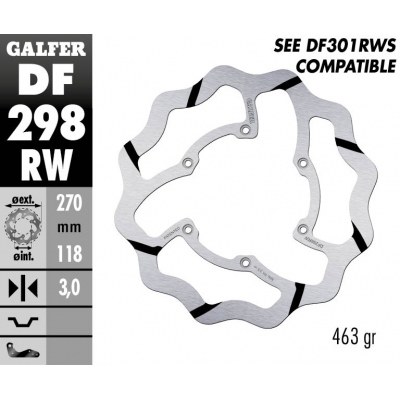 Disco de freno Wave® GALFER DF298RW