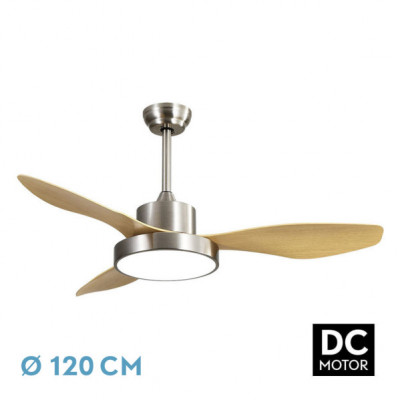Ventilador DC Hayate 48w 4080lm Niq/haya 3 Asp 33/48x120x120cm 3000-4000-6000k C/remoto, Memoria Y Temporizador