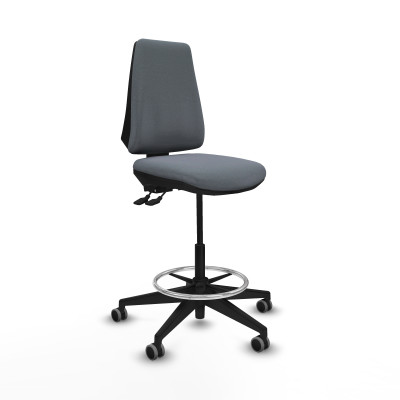 Taburete Elche AS bali gris base piramidal ruedas 65mm engomadas