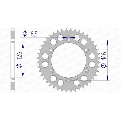 Corona AFAM aluminio 15203 - Paso 520 15203N-43