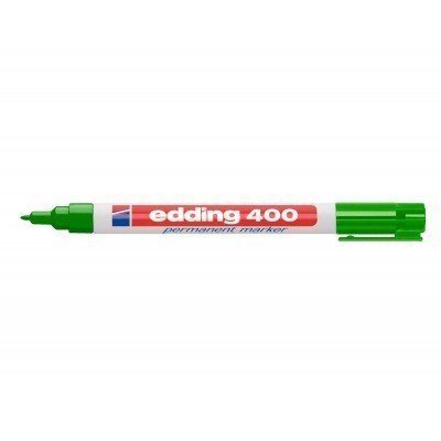 Edding 400 Rotulador Permanente - Punta Redonda - Trazo 1 mm. - Recargable - Secado Rapido - Color Verde