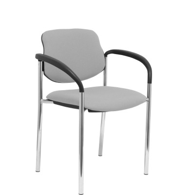 Silla fija Styl bali gris chasis cromo con brazos