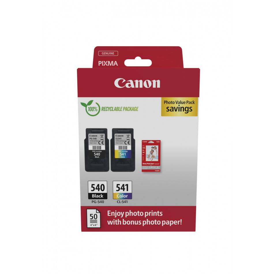 Canon Pack Cartucho Original CANON PG540/CL541 BK+C+M+Y - 5225B013