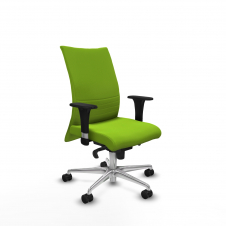 Piqueras y Crespo Albacete confidente sincro similpiel pistacho brazos 1D base aluminio ruedas 65 mm nailon