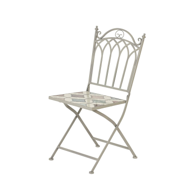 Silla metálica/mosaico bistró mosaico para exterior 38 x 50 x 89 cm