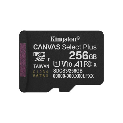 256GB micSDXC Canvas Select Plus Gen3 150R A1 (Adaptador de SD no incluido)