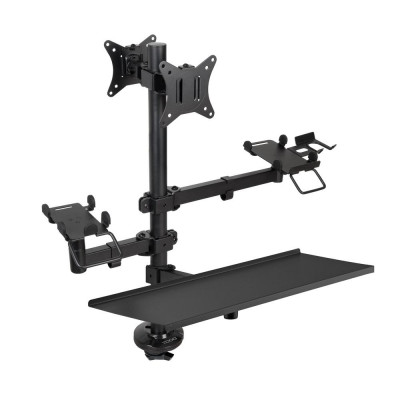 Soporte mesa tooq vesa hasta 32 pulgadas 100x100mm + soporte terminal - lector - teclado