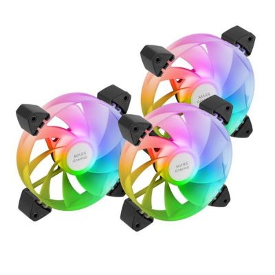 Ventilador mars gaming mf3ar argb 3x 120mm negro
