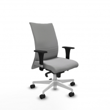 Piqueras y Crespo Albacete confidente sincro bali gris claro brazos 1D base blanca ruedas 65 mm nailon