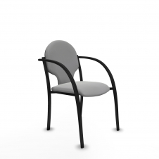 Piqueras y Crespo Pack 2 sillas Hell?n chasis 4 patas negro similpiel gris claro