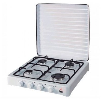 HORNILLO FM HG-400 - 4 QUEMADORES - GAS BUTANO/PROPANO - PARRILLA Y QUEMADOR DESMONTABLES - ACABADO EN ESMALTE VITRIFICADO - 510*510*120MM