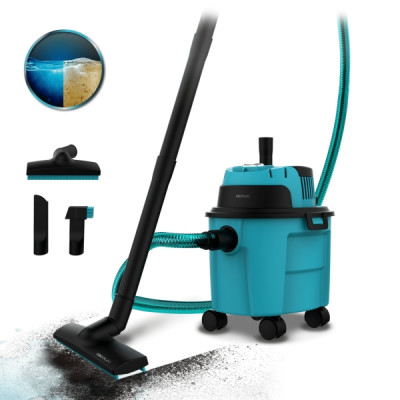 Cecotec Conga Rockstar Wet and Dry Compact Garden Aspirador de Trineo para Solidos y Liquidos - 1000W - Funcion de Soplado - Incluye Accesorios - Radio de 5m - Facil Transporte - Color Turquesa