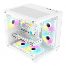 GABINETE XZEAL PANZER II CUBO CXi2 MINI TORRE ARGB VIDRIO BLANCO