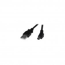 StarTech.com Cable Adaptador USB 2.0 1m USB A Macho a Mini USB B Macho Acodado en ?ngulo hacia Arriba negro