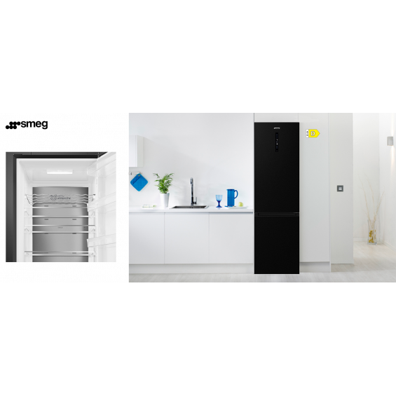 Frigorífico combi Smeg RC20KDND, 200 x 60 x 59.2 cm, Total No Frost, clase D, 197 kWh/año, 35 dB, 331 litros, Multiflow, reversible, dark inox - imagen 6