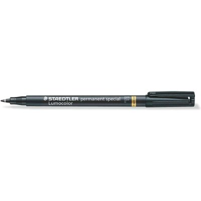 Staedtler Lumocolor Permanent 319 Rotulador Permanente de Punta Fina - Trazo 0.6mm - Para Aplicaciones Especiales - Secado Rapido - Color Negro