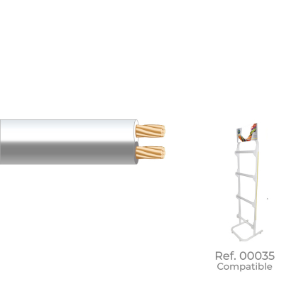 Paralelo blanco y gris 2x0,75mm audio euro/m (bobina pequeña ø180x60mm)