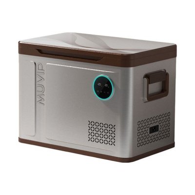 Nevera de compresor portátil Muvip 41L - Doble zona | Rango de temperatura -20ºC a +20ºC | 60W | Asas de transporte | Color plata/marrón