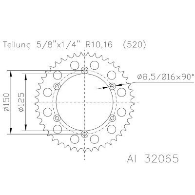 Corona ESJOT Aluminio 51-32065-52 dientes 51-32065-52