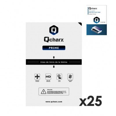 Laminas de proteccion frontales qcharx hidrogelprime para qx1 lite 25 unidades