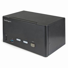 StarTech.com Switch Conmutador KVM de 2 Puertos DisplayPort 4K para 3 Monitores - V?deo de 4K y 60Hz Ultra HD - HDR - Hub Ladrón USB 3.0 de 2 Puerto