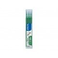 Pilot Recambio de gel borrable para Frixion Ball / Frixion Clicker - Pack de 3 unidades - Punta de bola redonda 0.7mm - Trazo 0.4mm - Color Verde